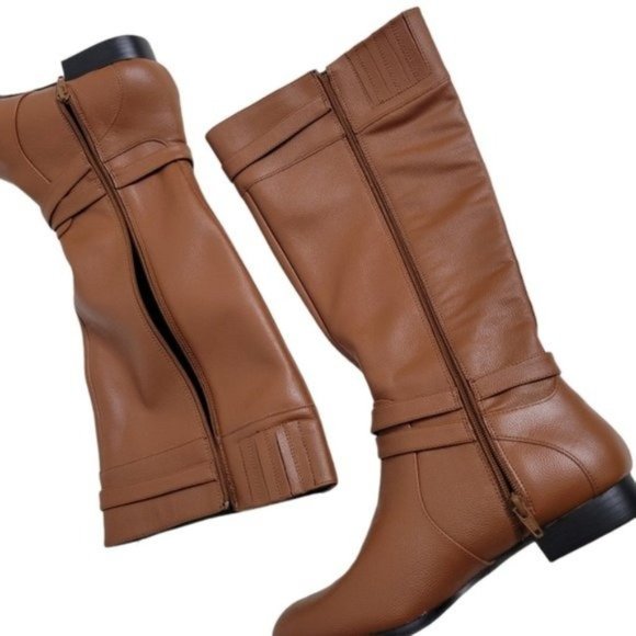 Comfortview The Janis Brown Leather Wide Calf Boots NEW - Picture 4 of 10